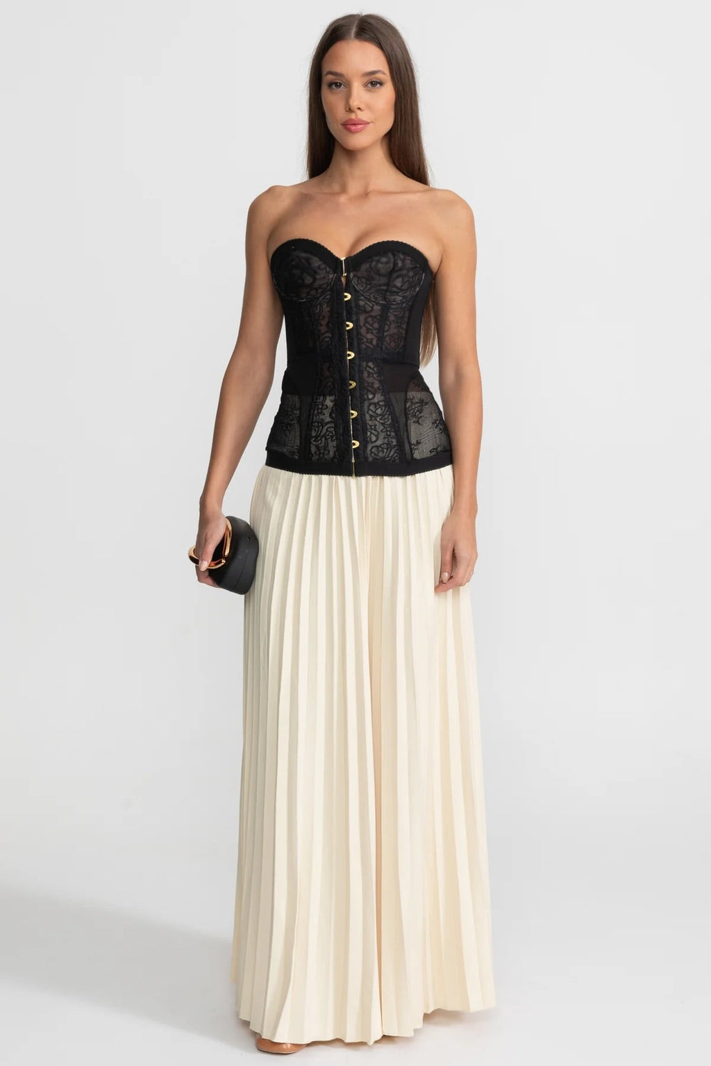 Dámský krajkový korzet černý