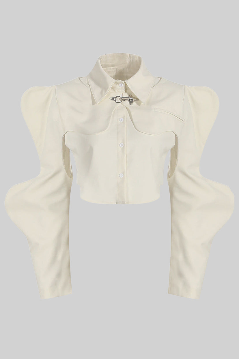 Dámská bílá košile s motýlem