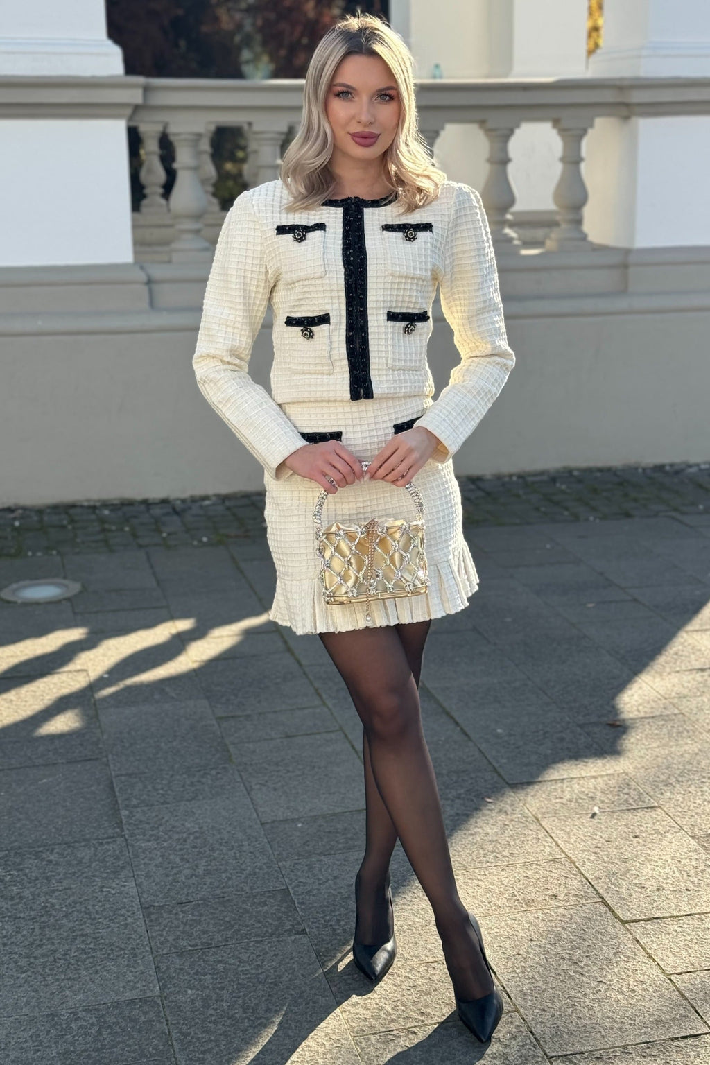 Dámská tweedová souprava Ivoire