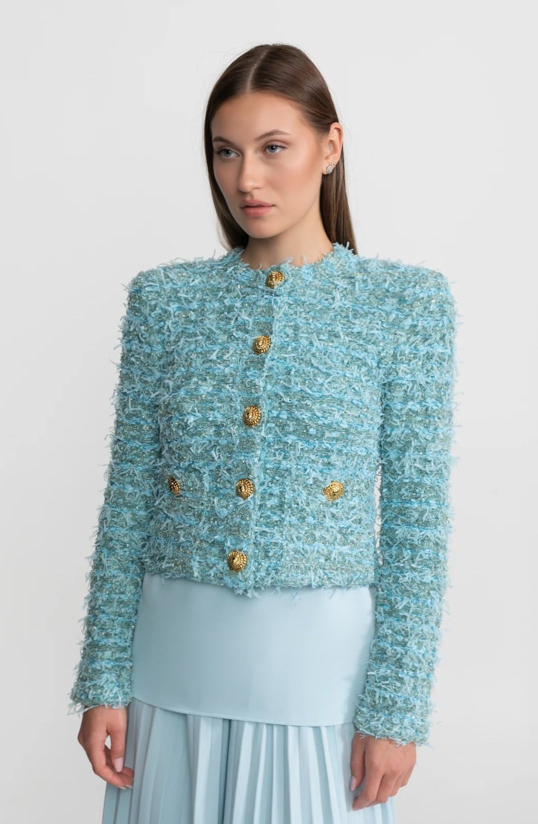 Dámská modrá bunda s knoflíky