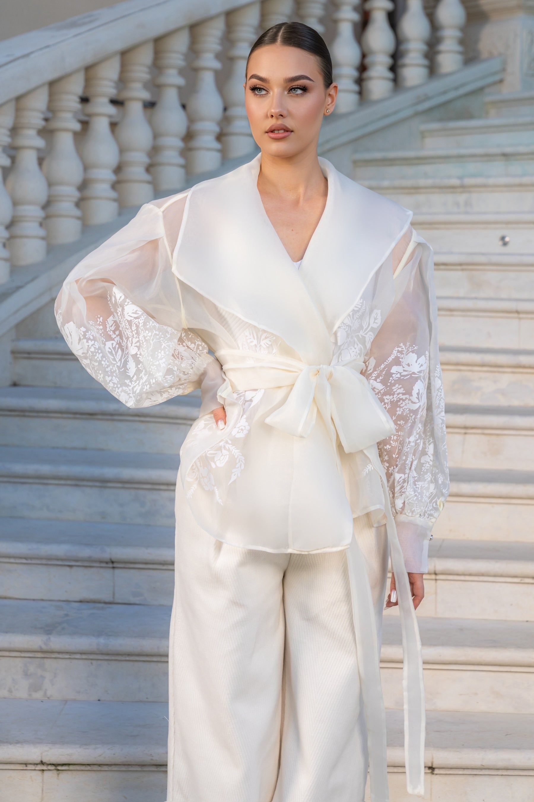 Dámský květinový blazer