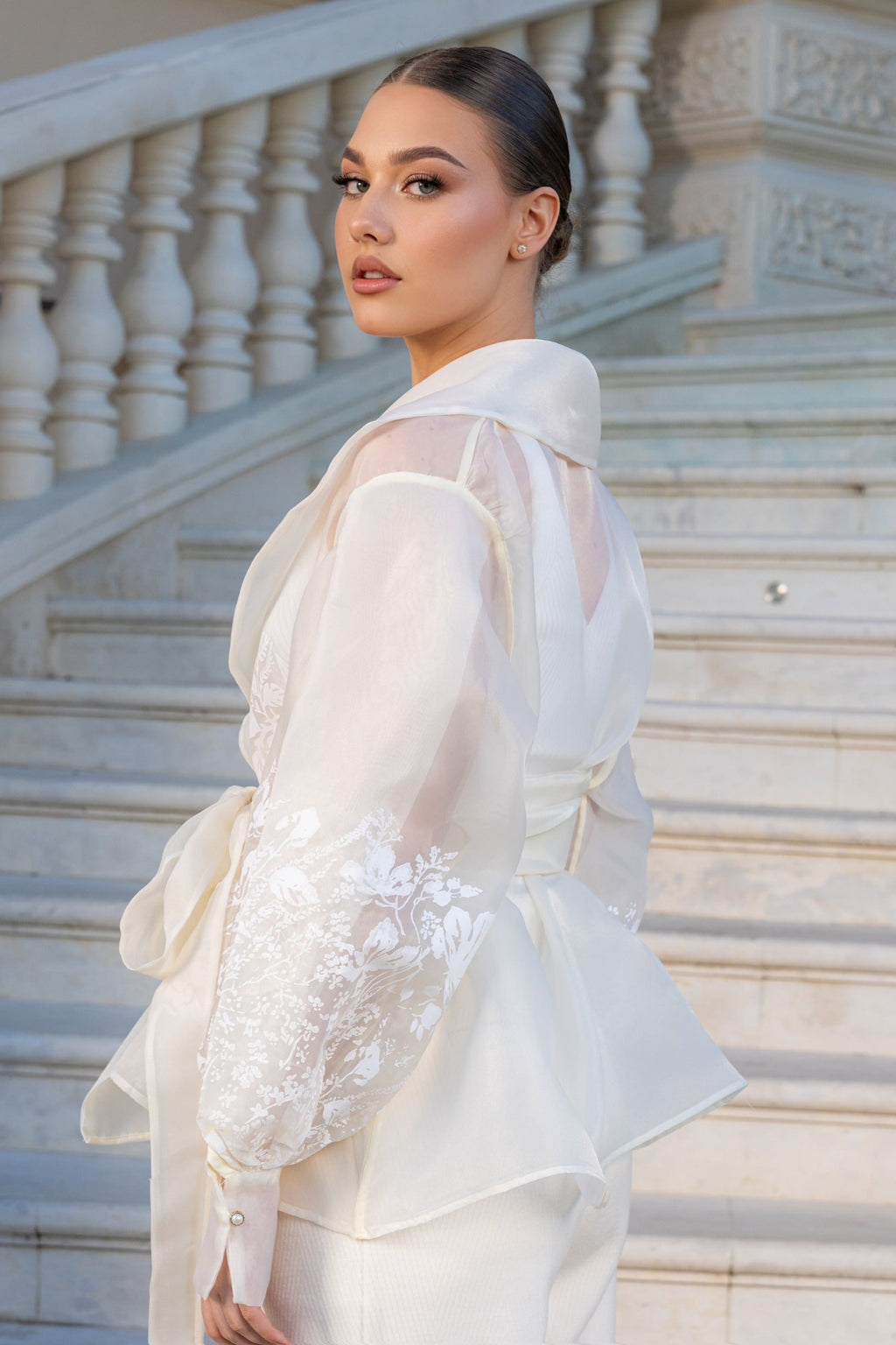 Dámský květinový blazer