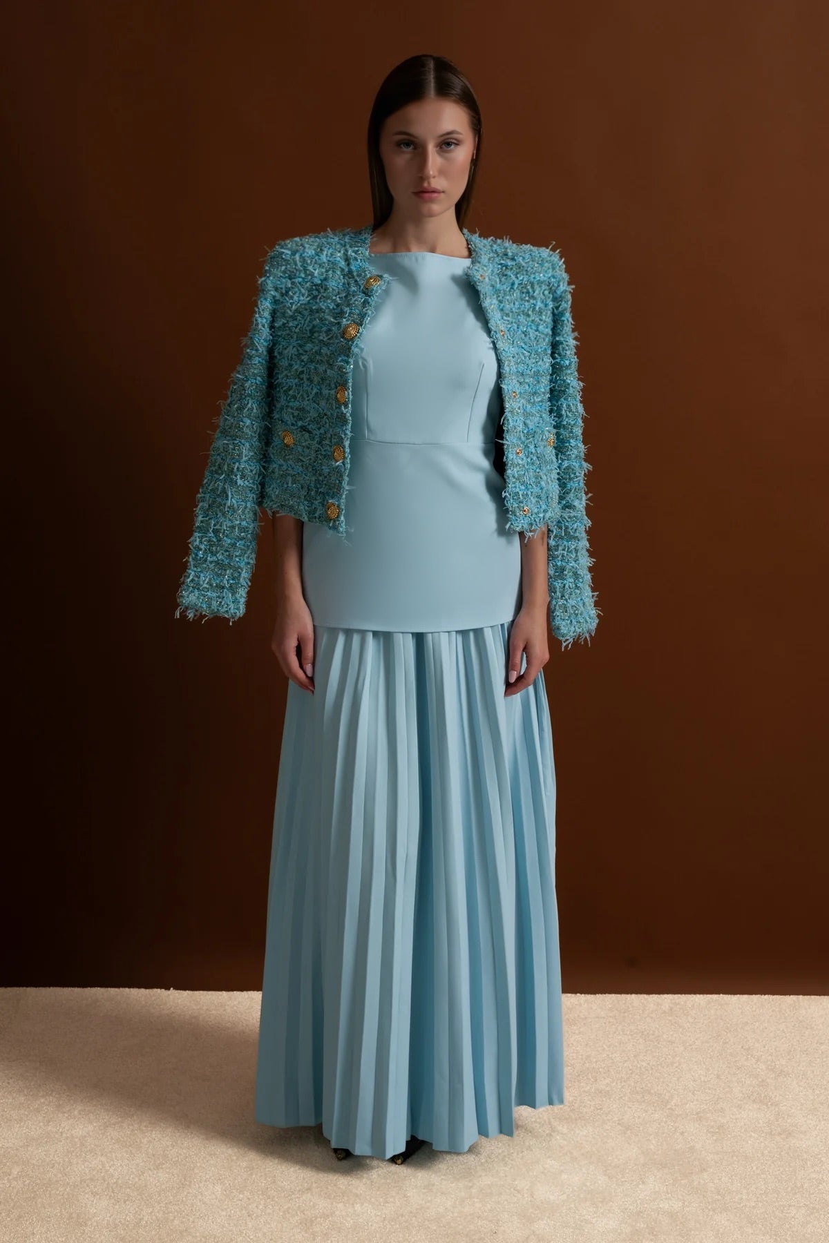 Dámská modrá bunda s knoflíky