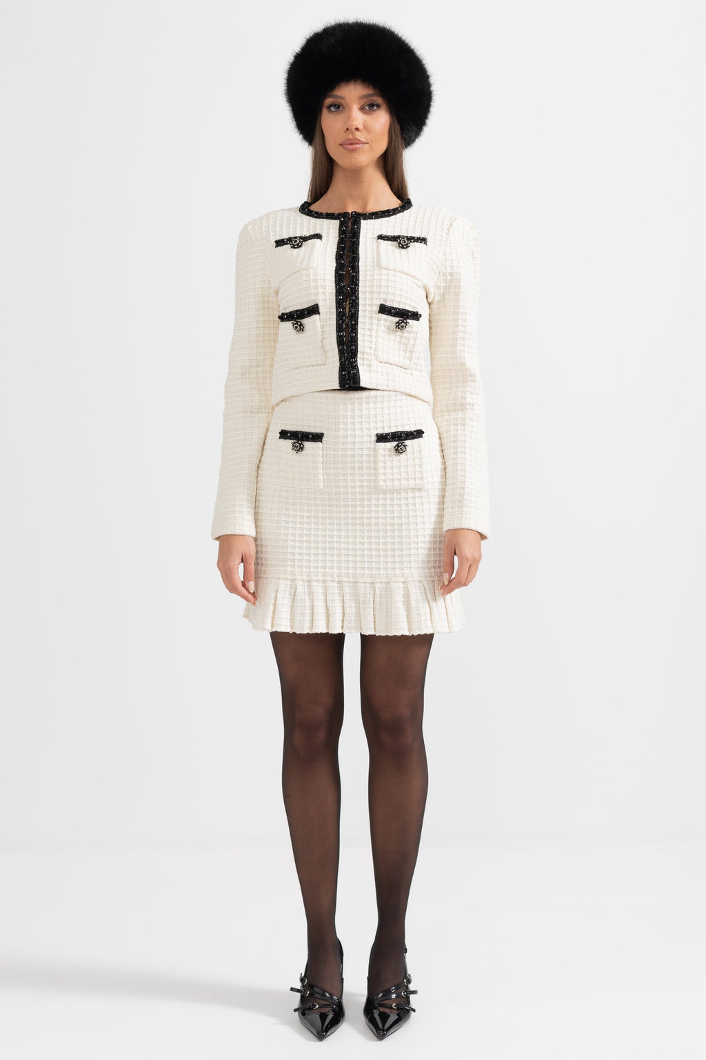 Dámská tweedová souprava Ivoire