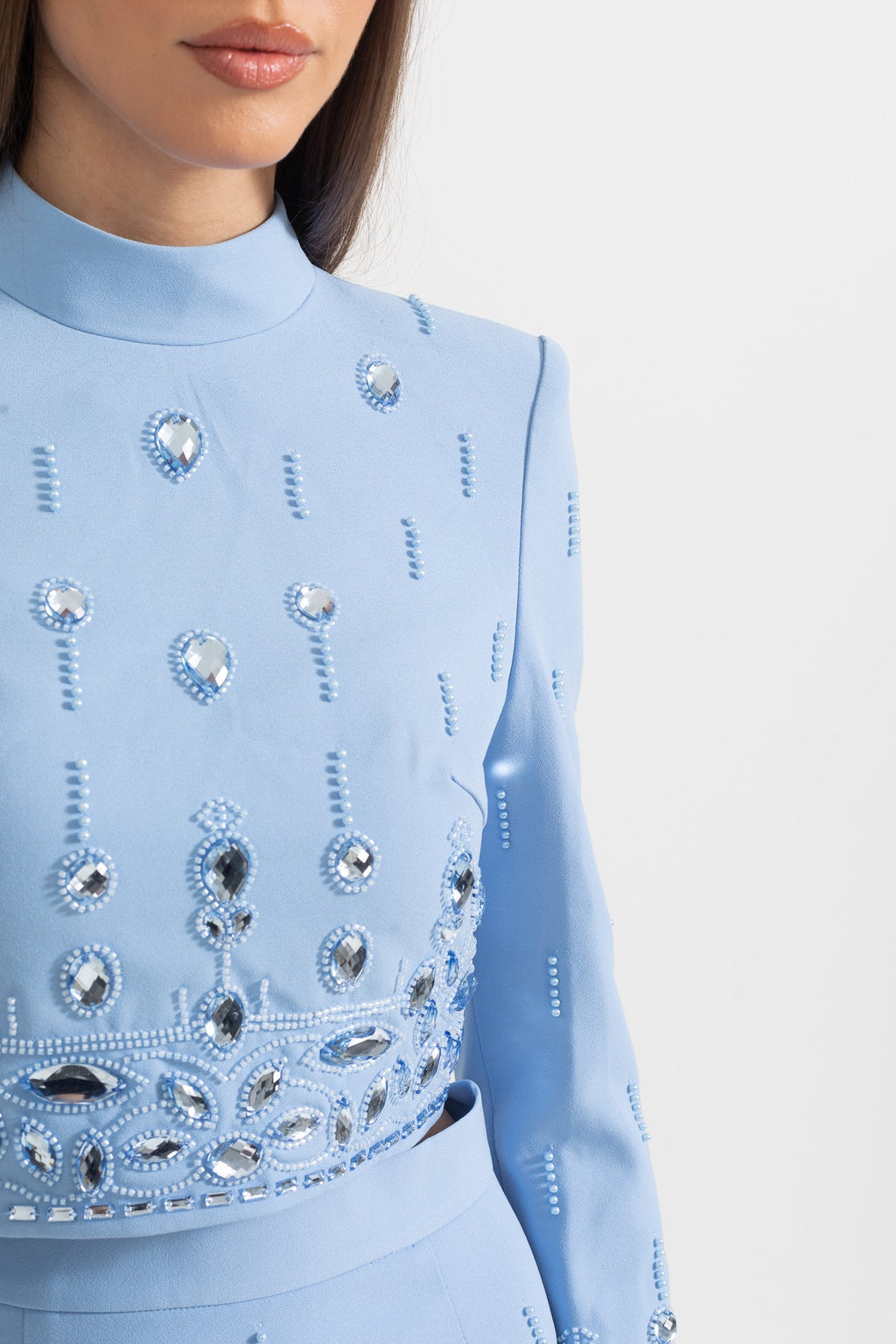 Dámská souprava s mini sukní - Baby Blue