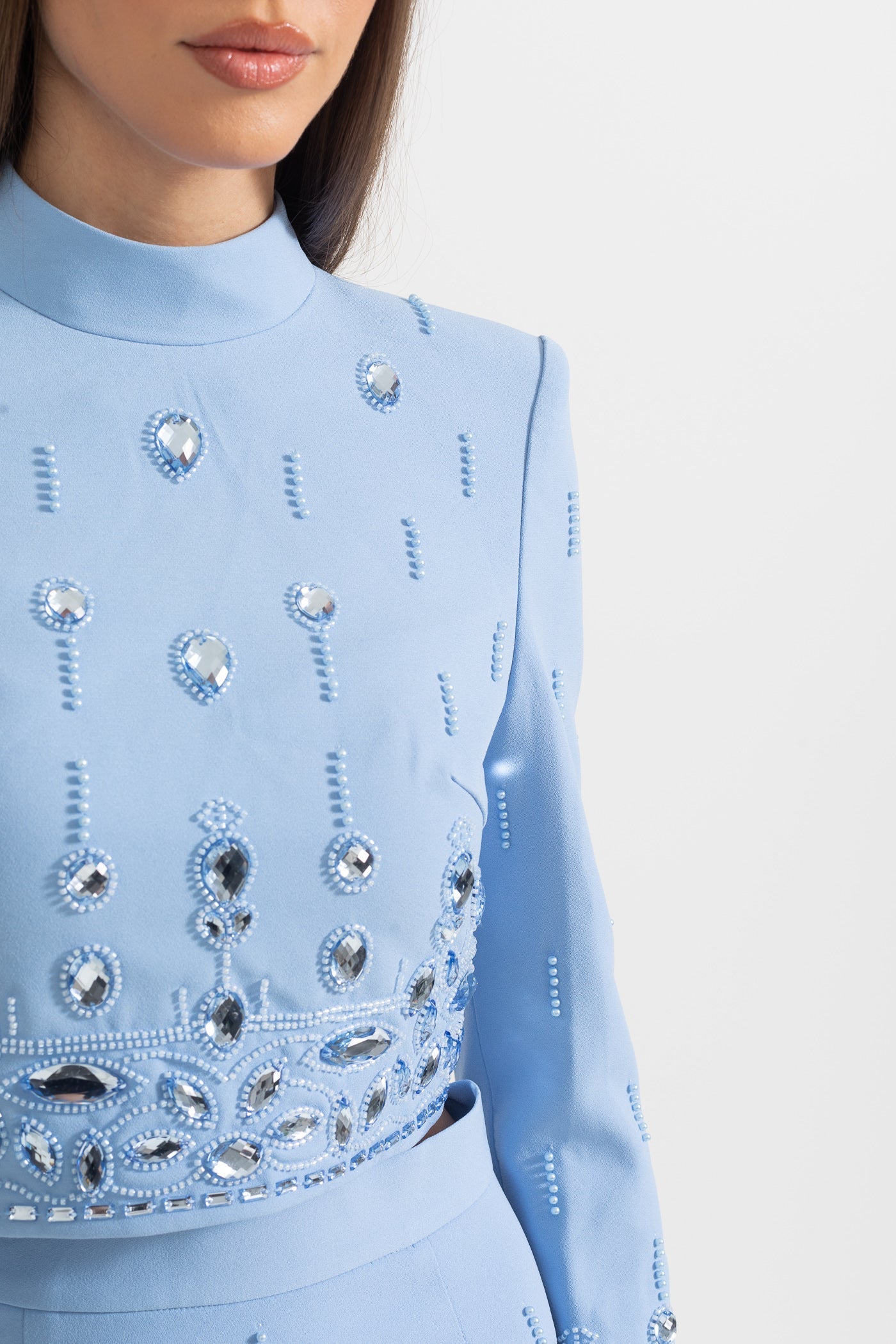 Dámská souprava s mini sukní - Baby Blue