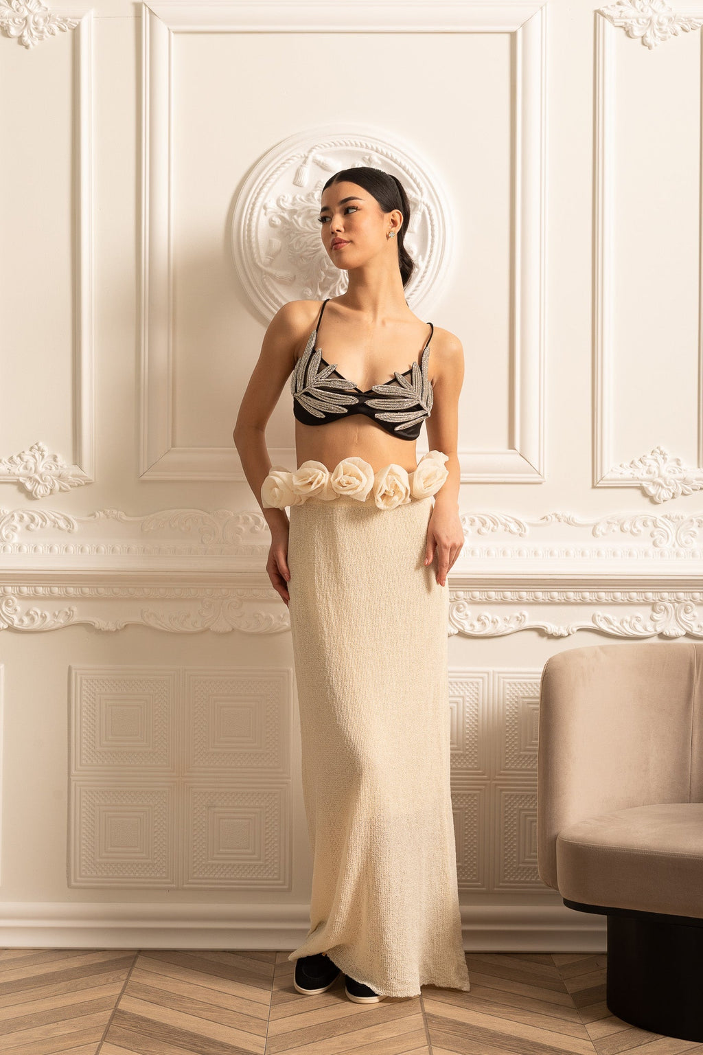 Dámská sukně s květinami