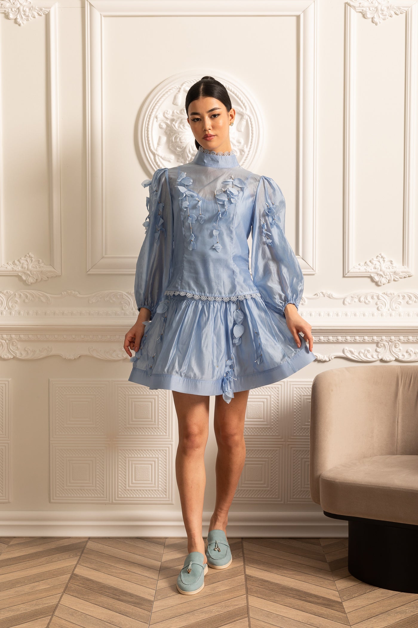 Dámský květinový set Modrý