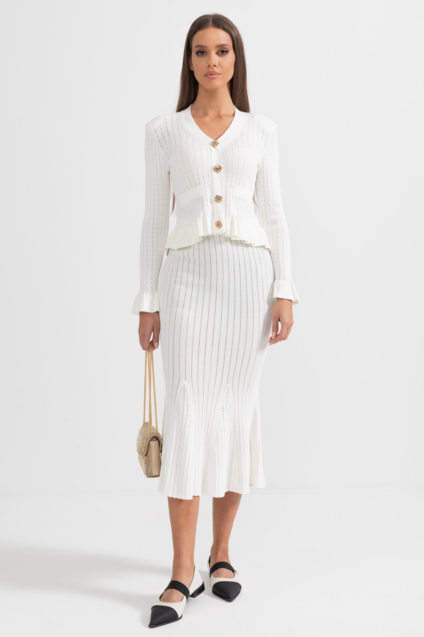 Dámská bílá bunda a sukně