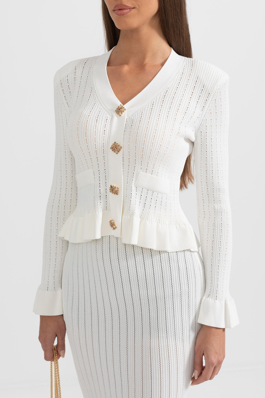 Dámská bílá bunda a sukně