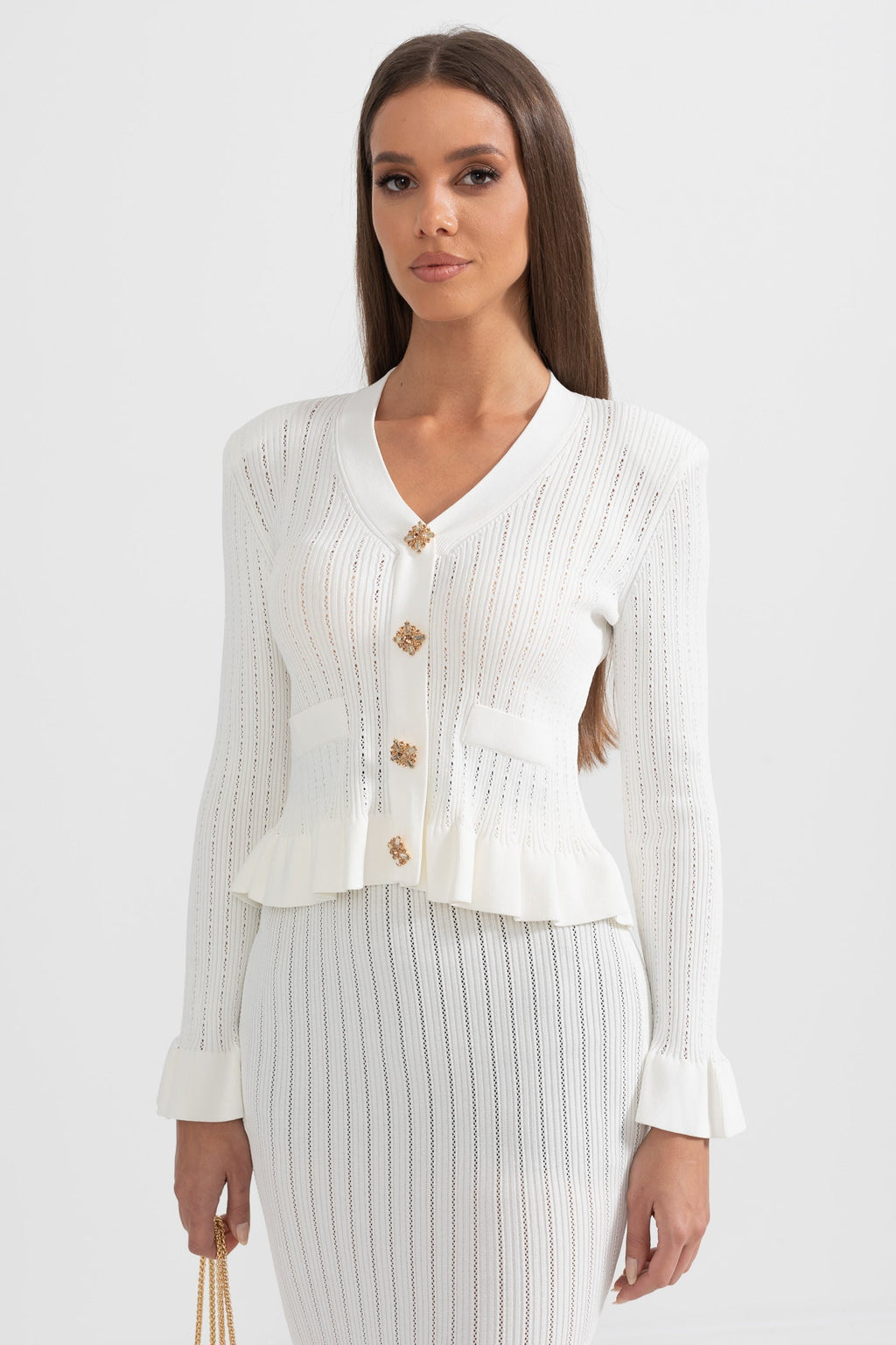 Dámská bílá bunda a sukně