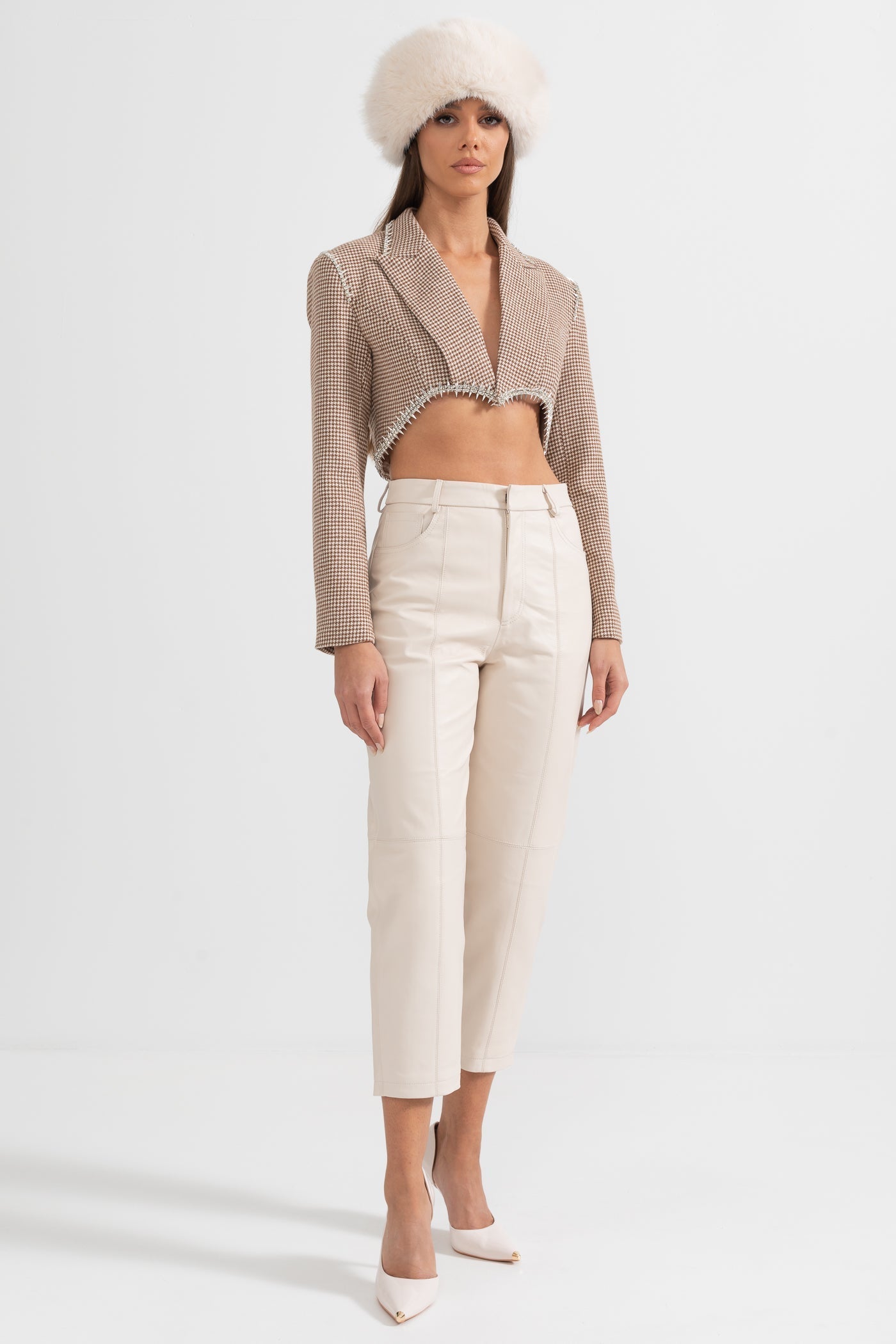 Dámské Bílé Kalhoty s Dekorací