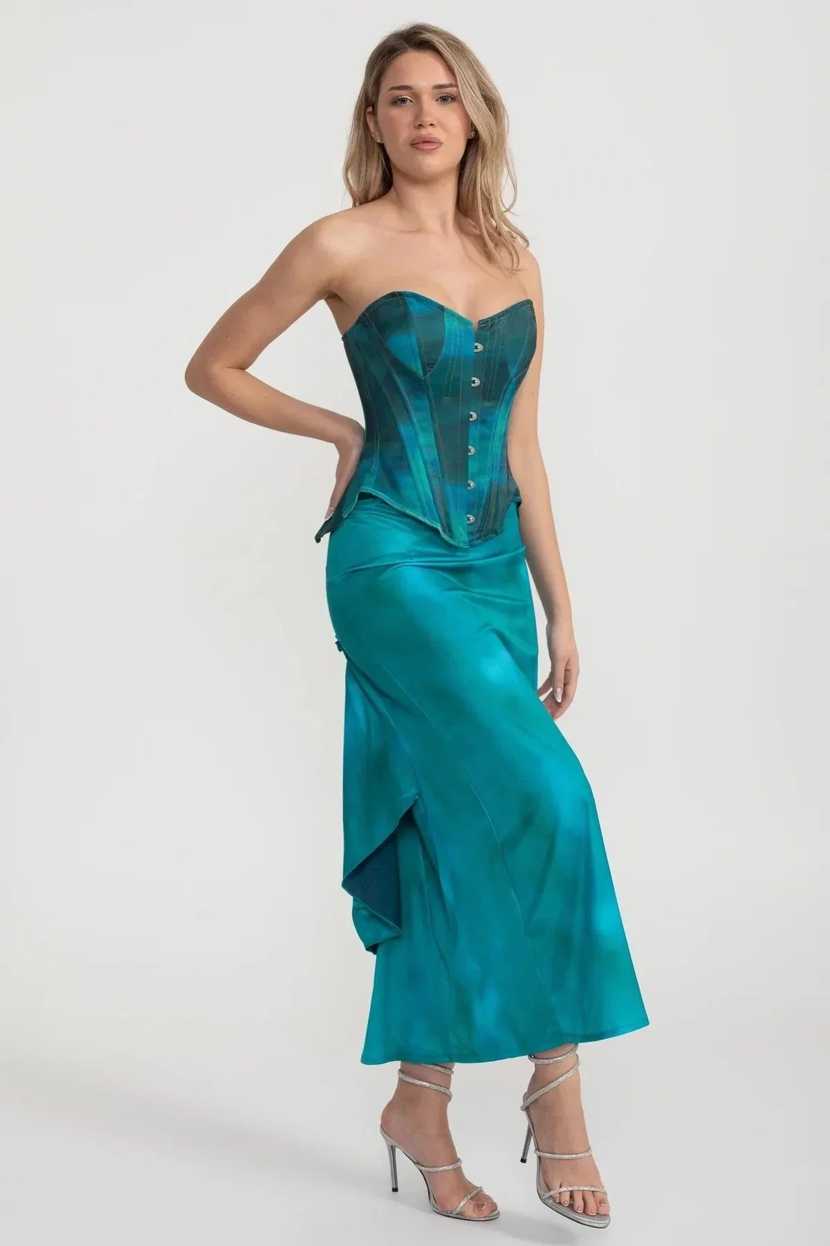 Dámský korzetový set tyrkysový