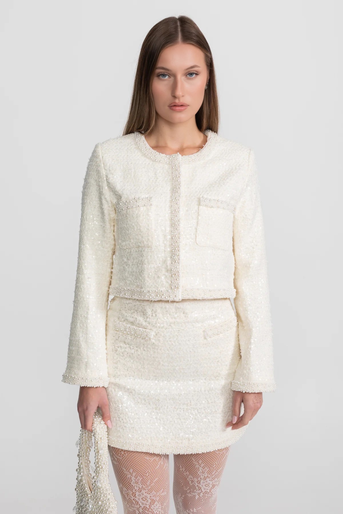 Dámský blazer s perlami