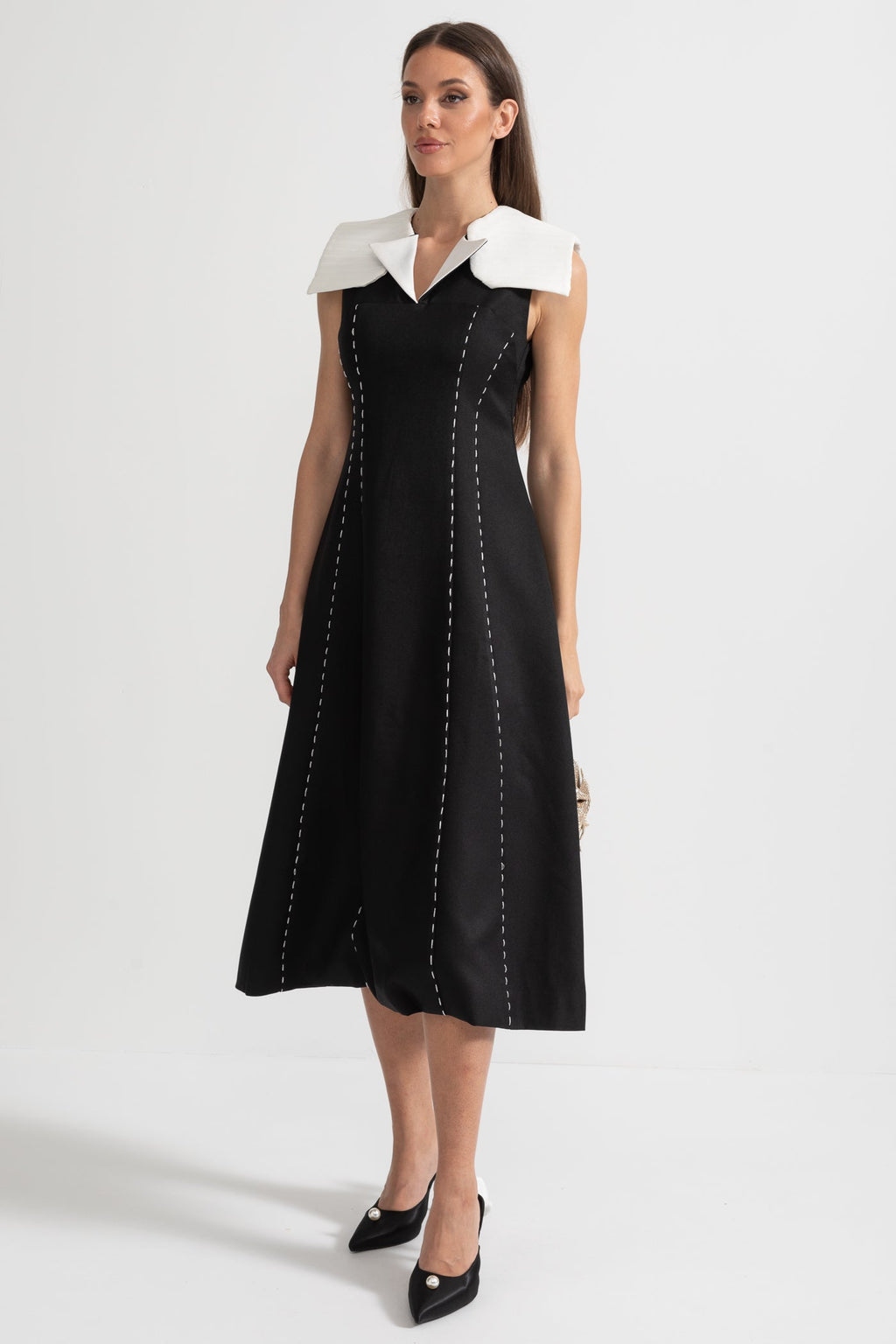 Dámské Černé Midi Šaty