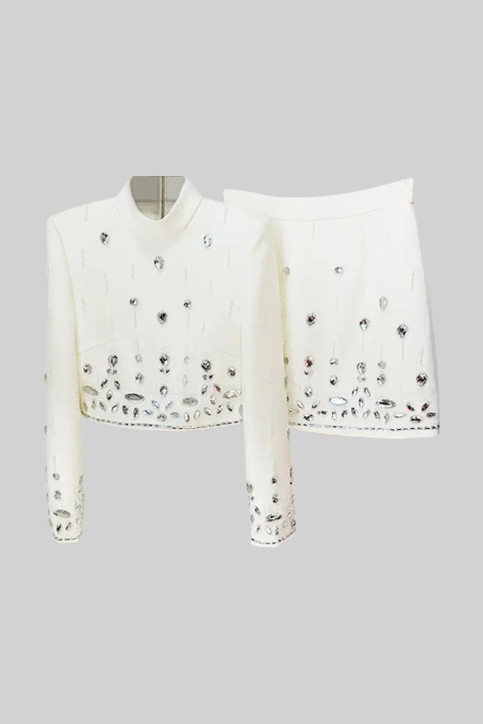 Dámský set s mini sukní - Bílý