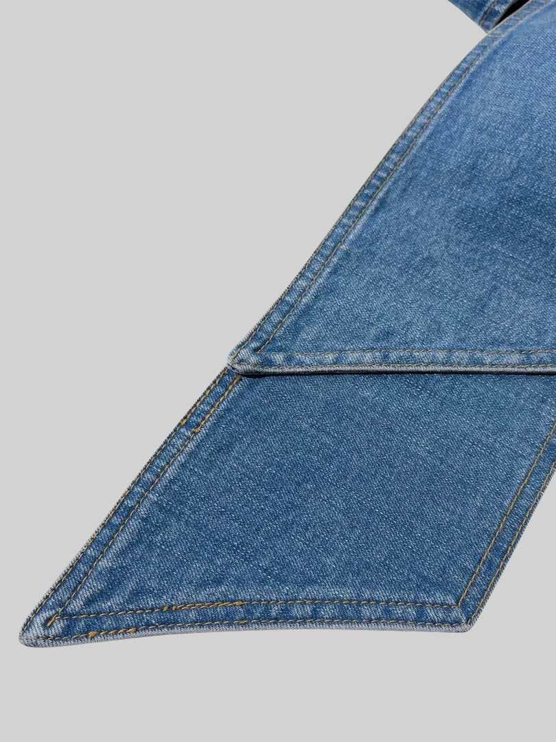 Dámské modré top s mašlí