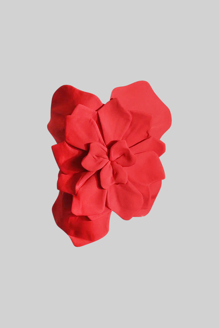 Dámský květinový top červený