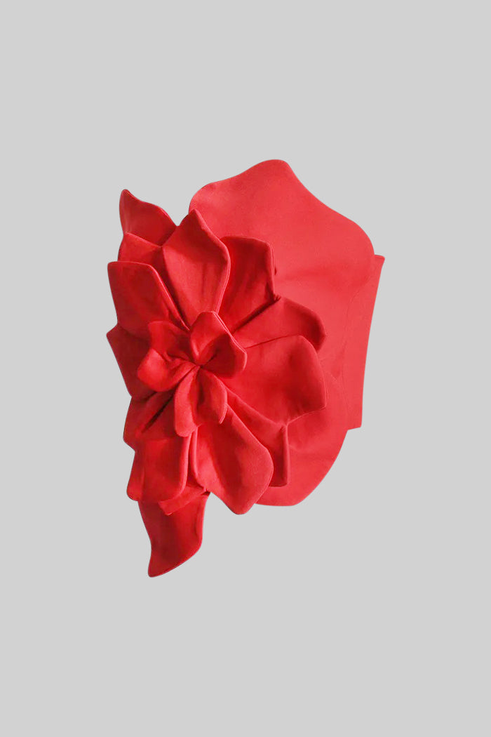 Dámský květinový top červený