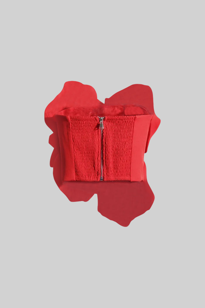 Dámský květinový top červený