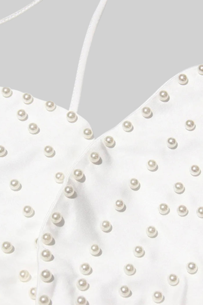 Dámský květinový top s perlami