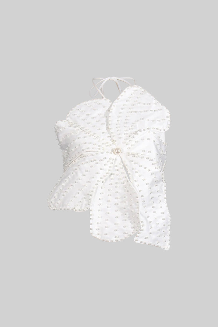 Dámský květinový top s perlami