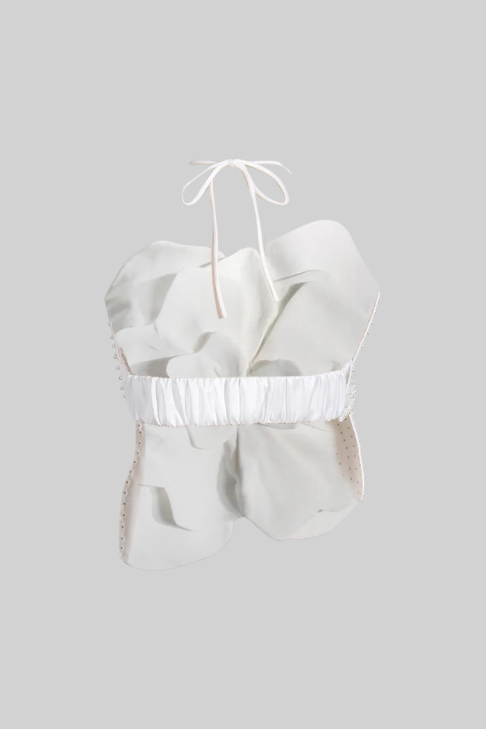 Dámský květinový top s perlami