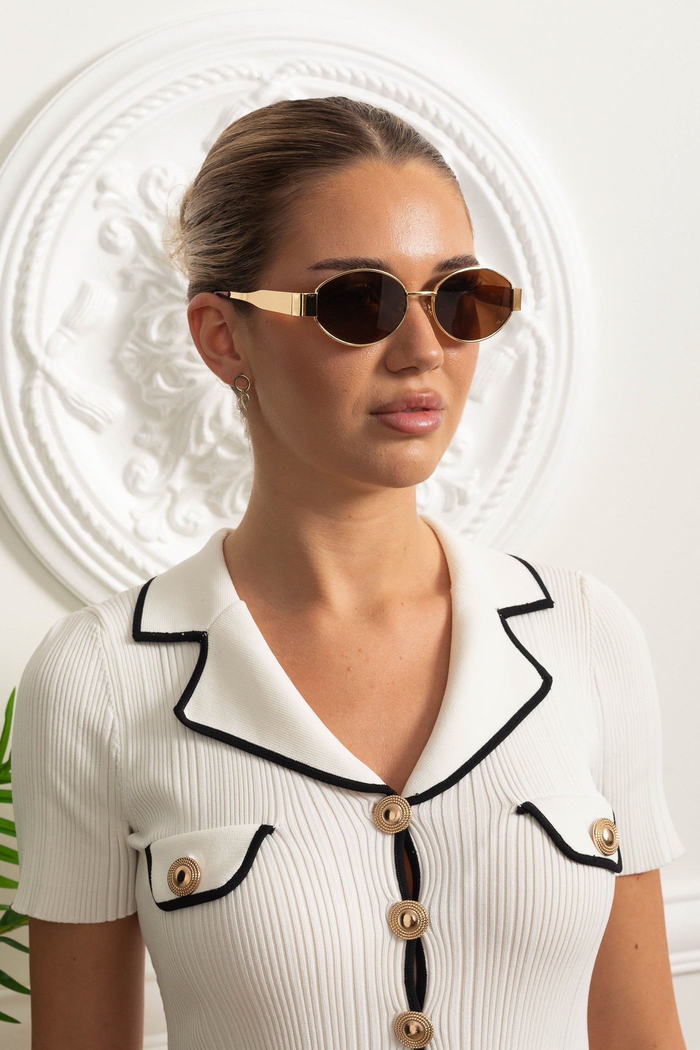 Dámské zlaté sluneční brýle