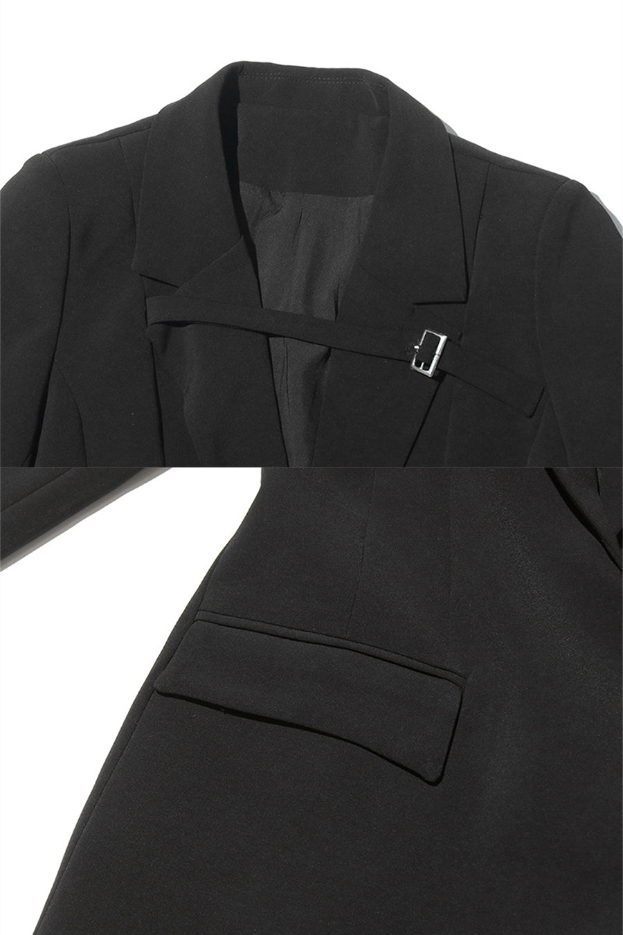 Dámský černý trenčkot s páskem