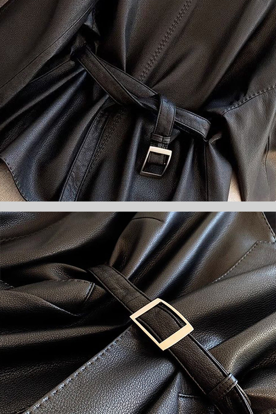 Dámská černá bunda s páskem