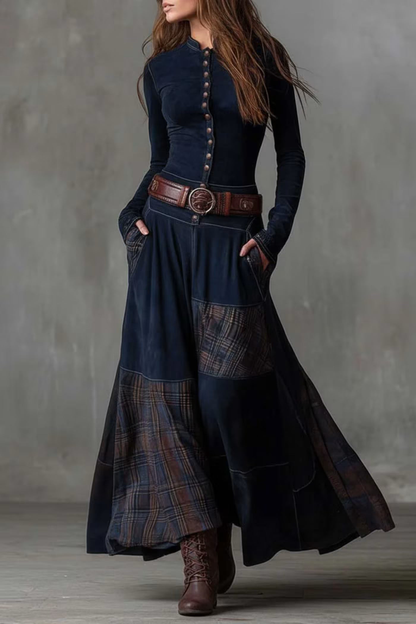 Dámské maxi šaty s páskem