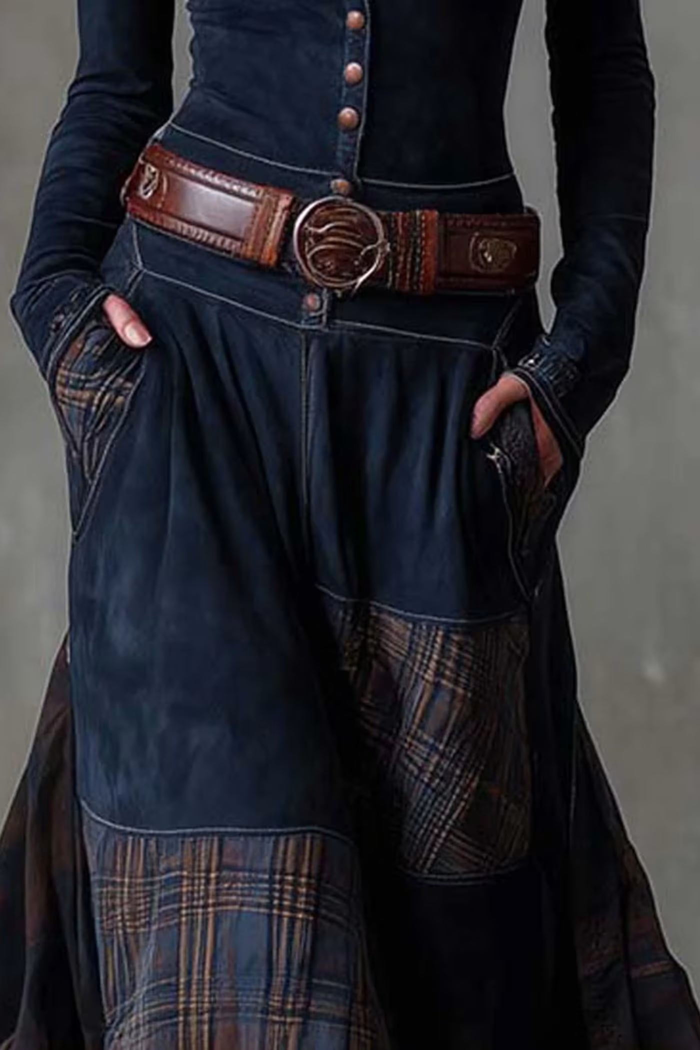 Dámské maxi šaty s páskem