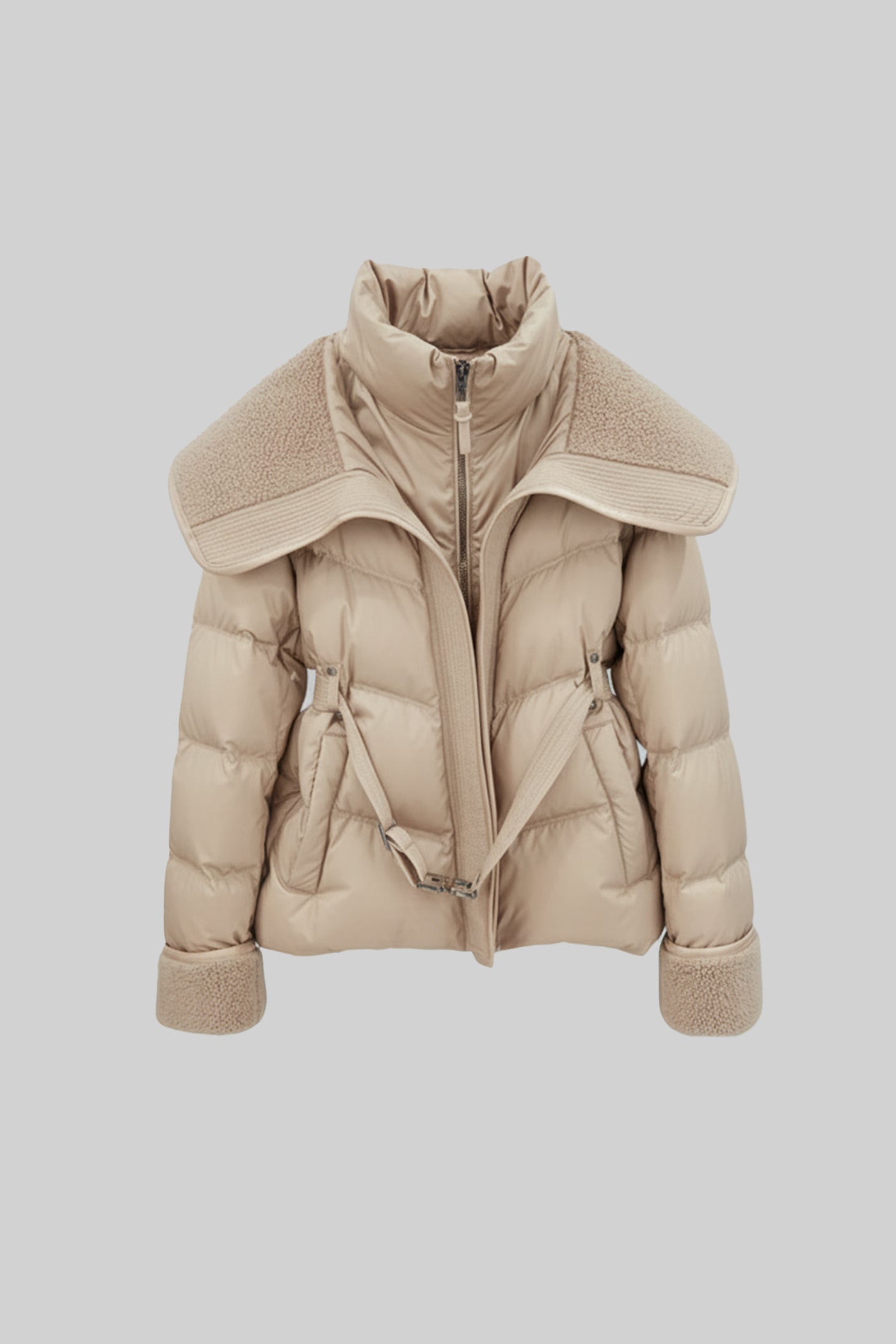Dámská puffer bunda Khaki