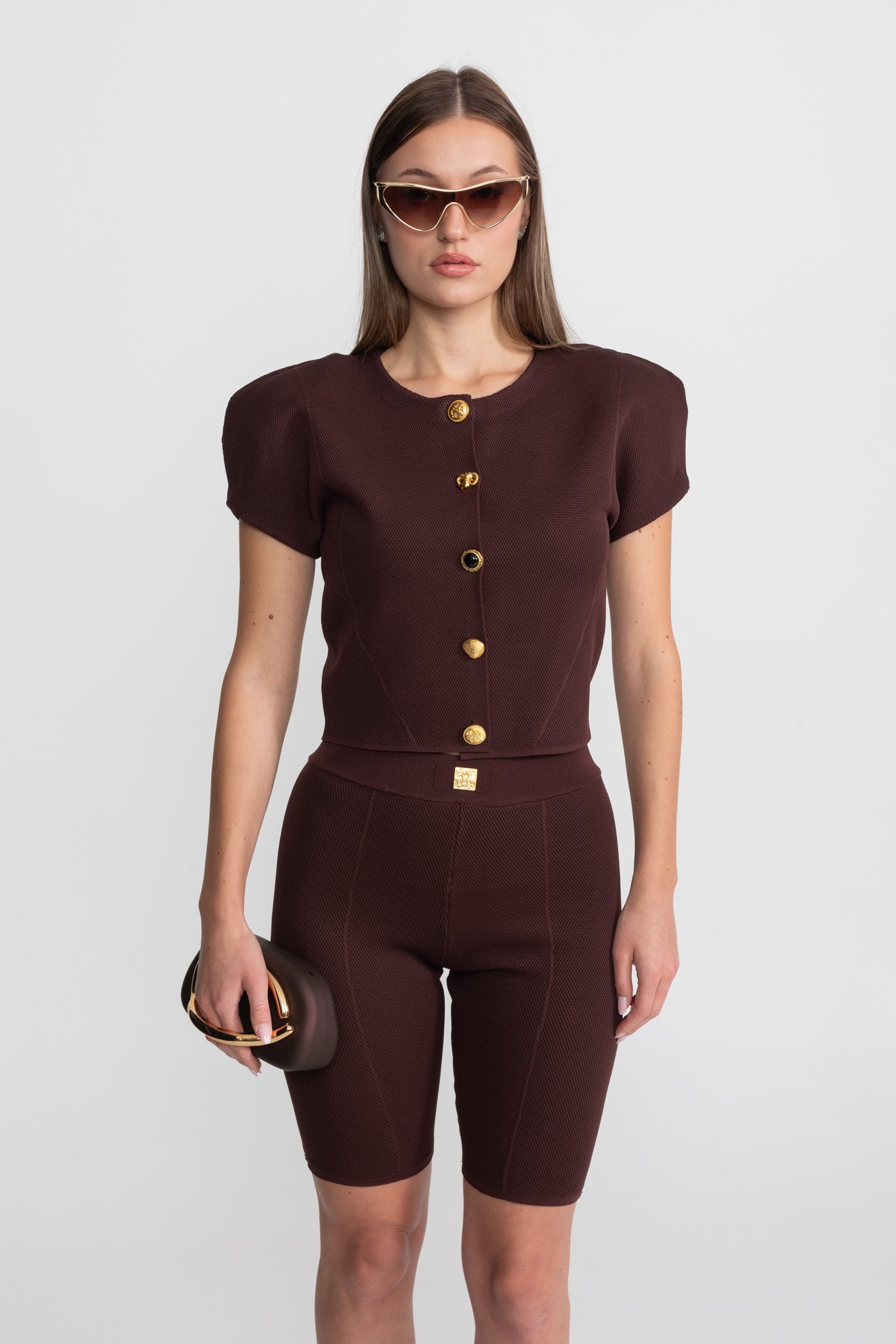 Dámská pletená souprava burgundy