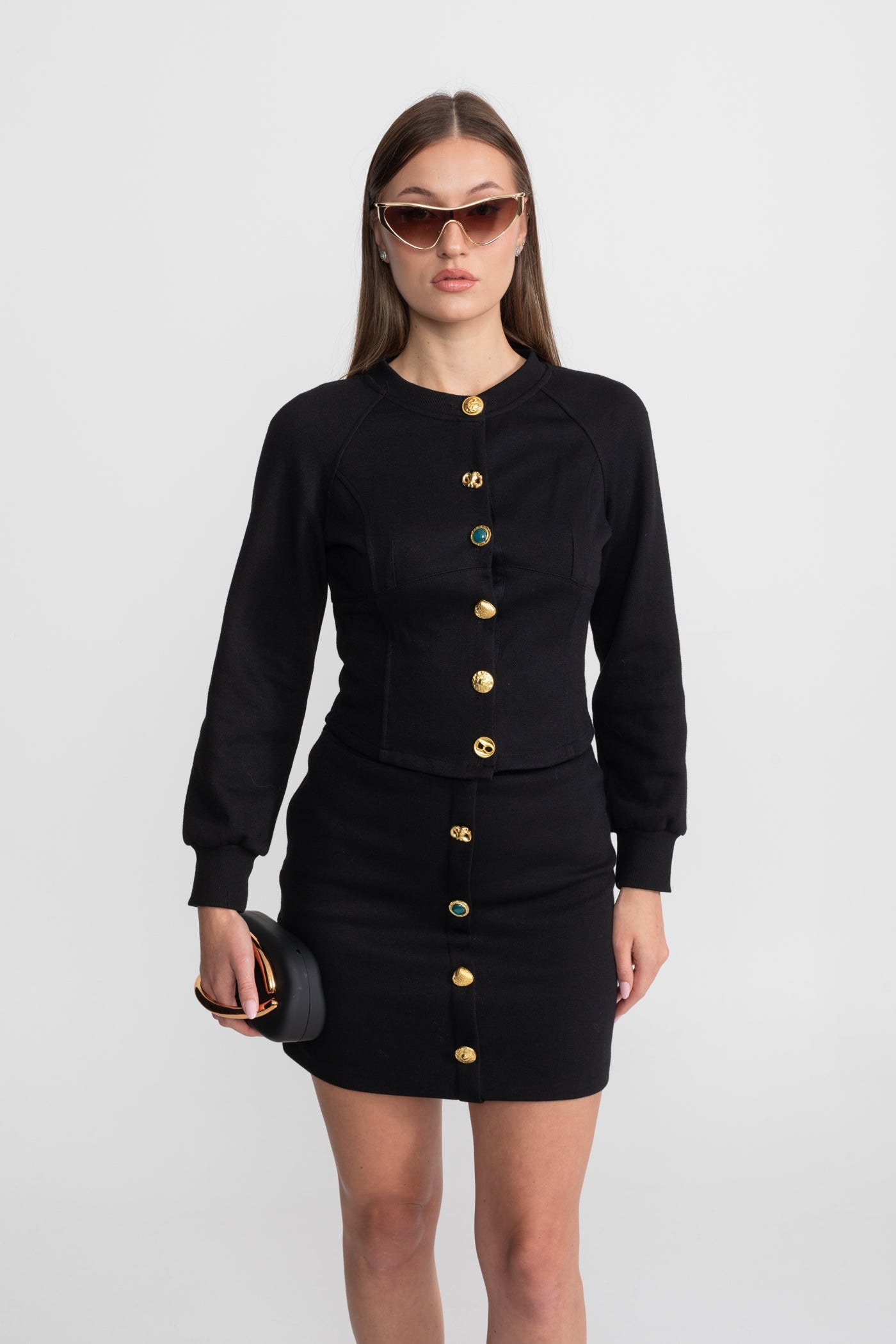 Dámská souprava s knoflíky – Černá