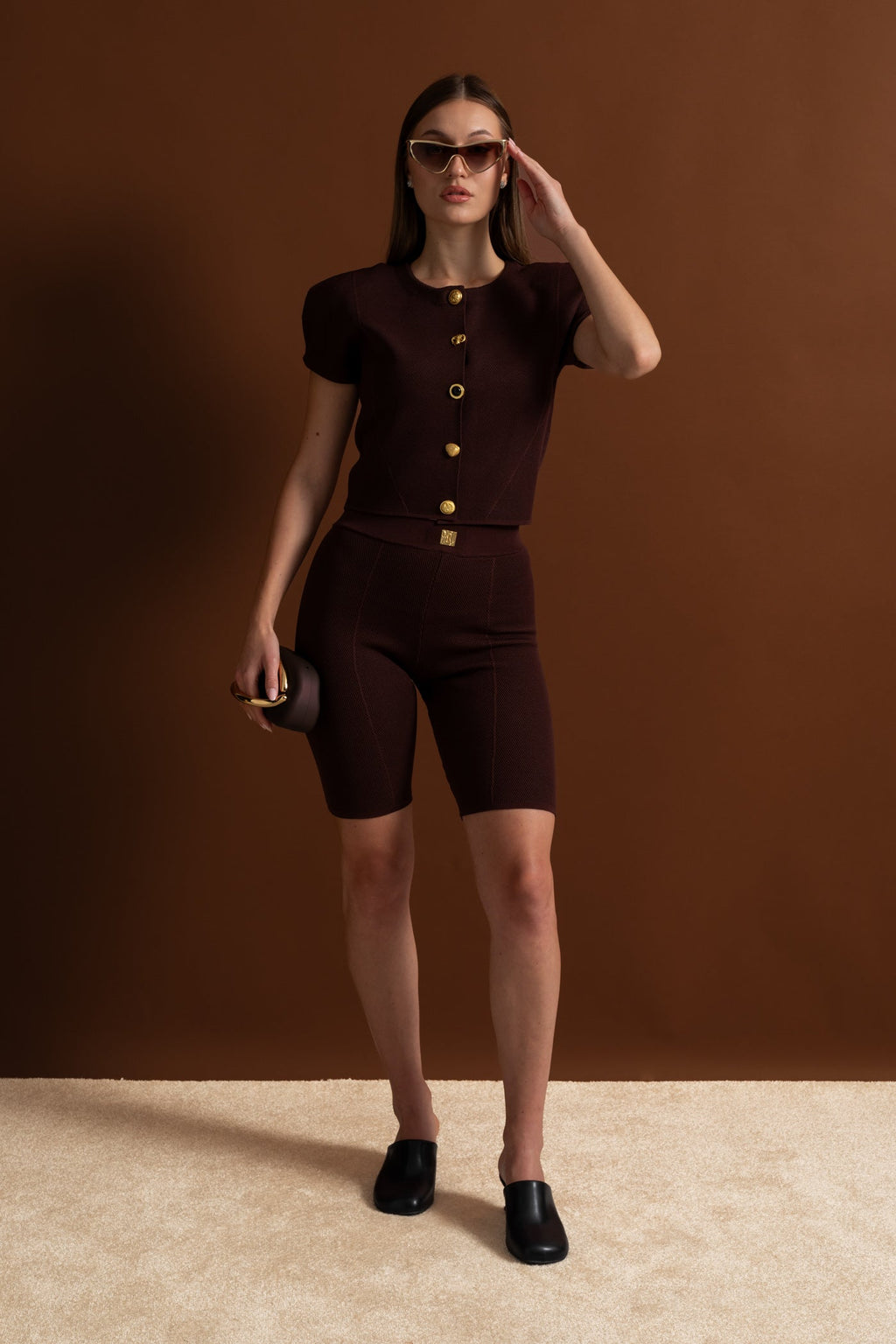 Dámská pletená souprava burgundy