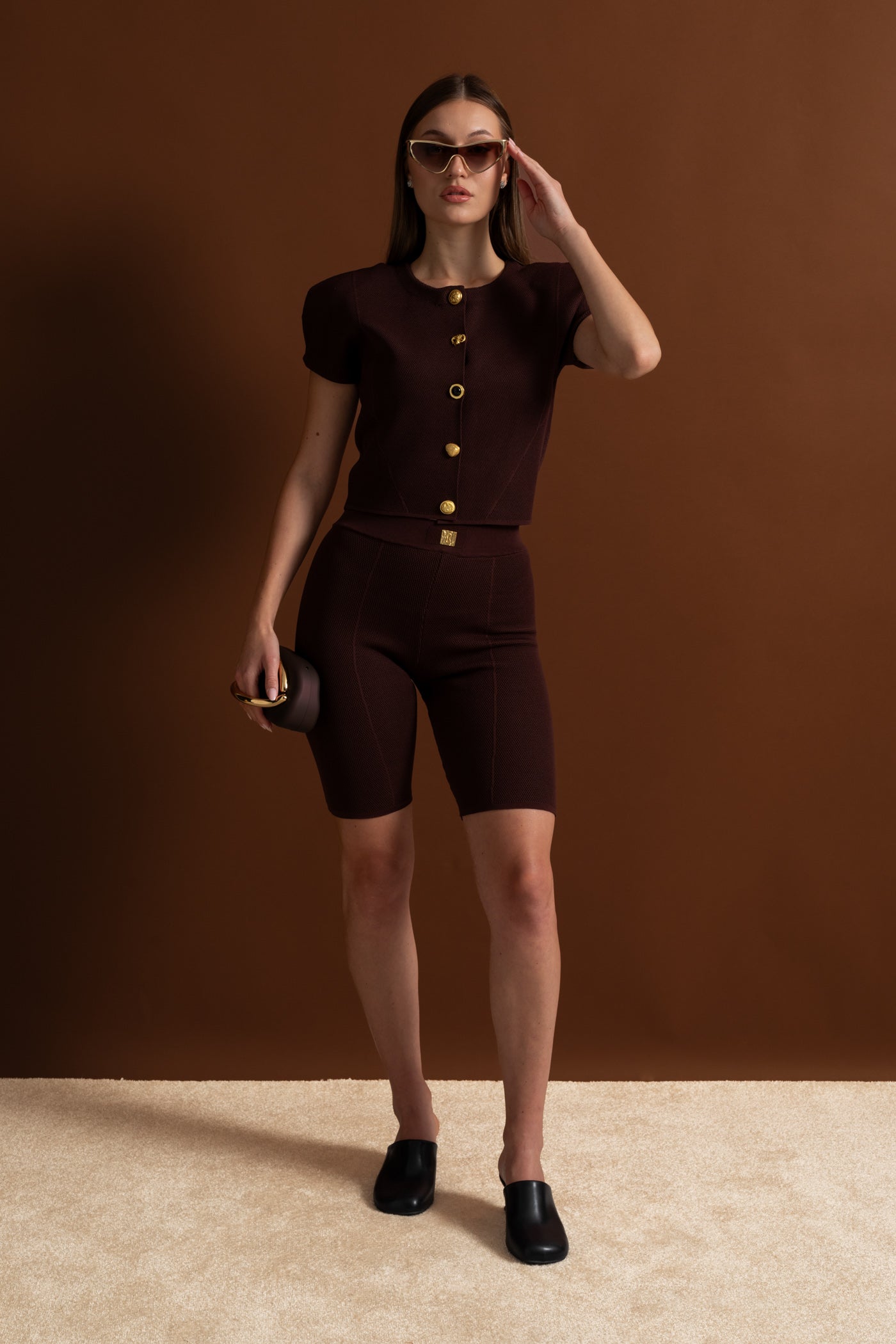 Dámská pletená souprava burgundy