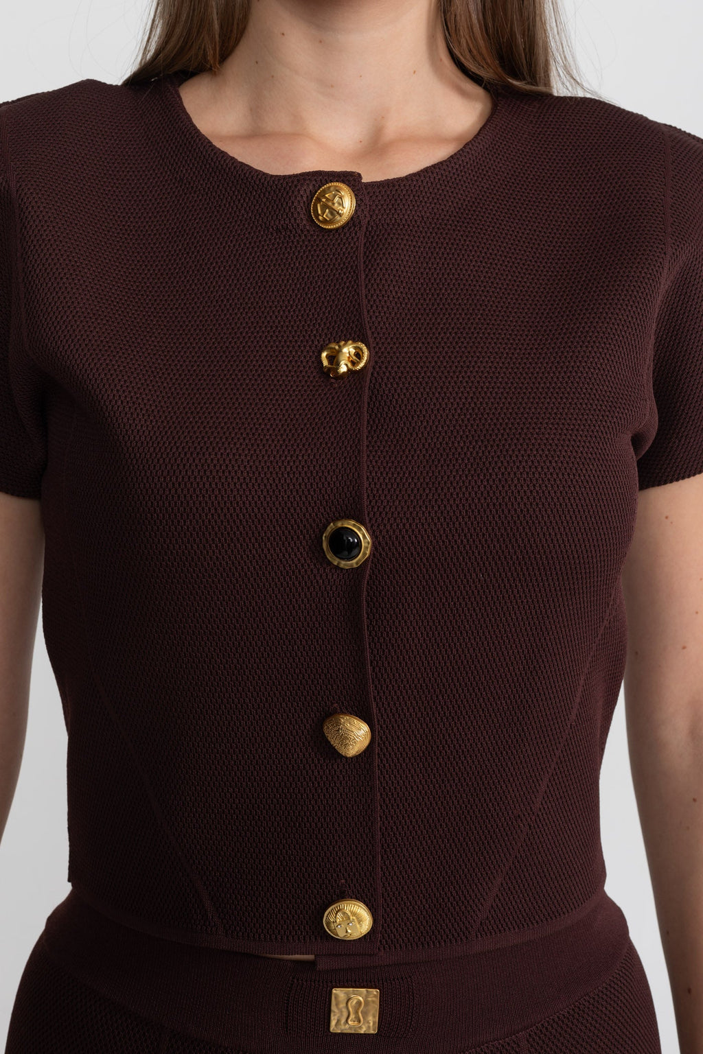 Dámská pletená souprava burgundy