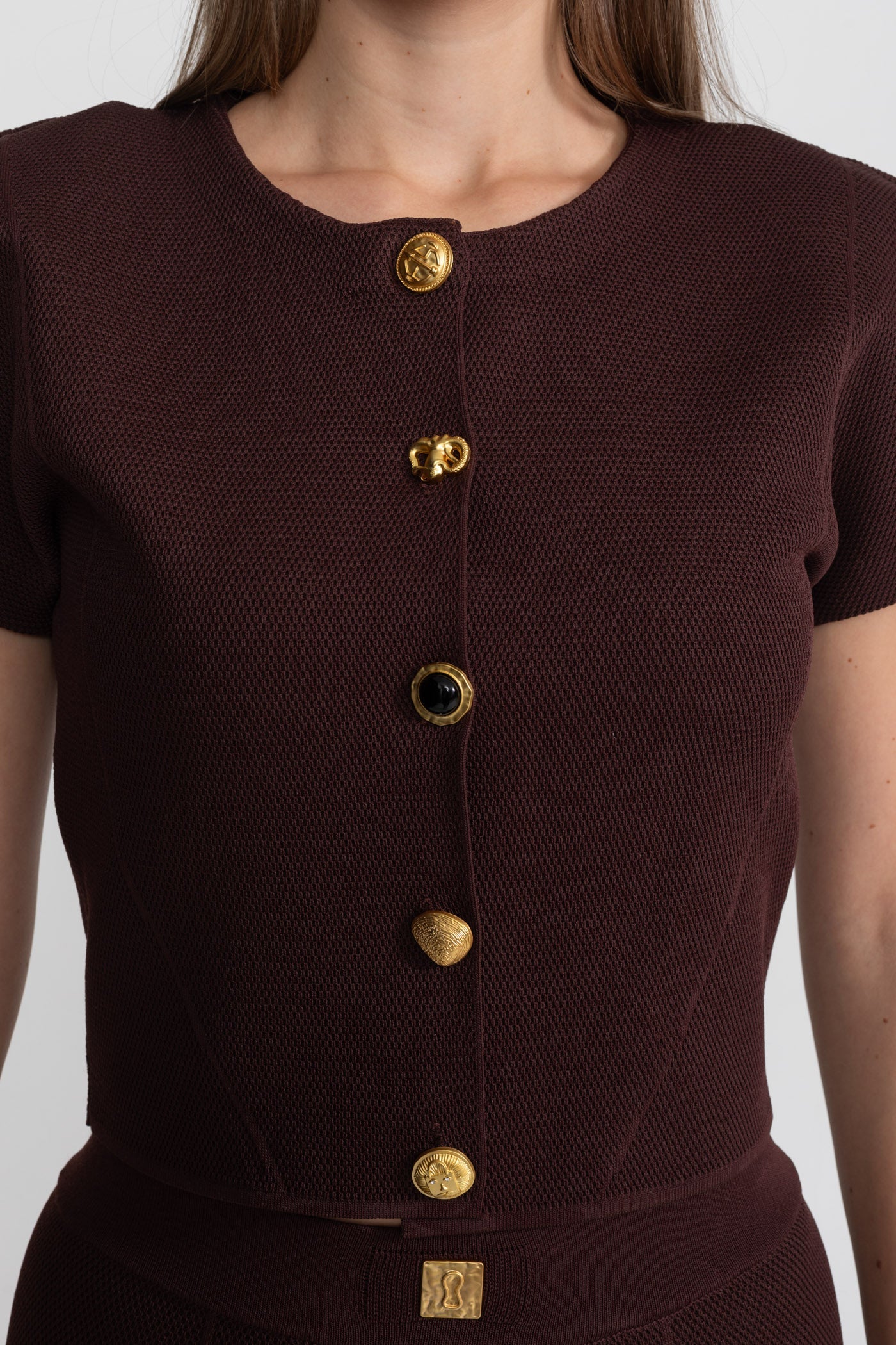 Dámská pletená souprava burgundy