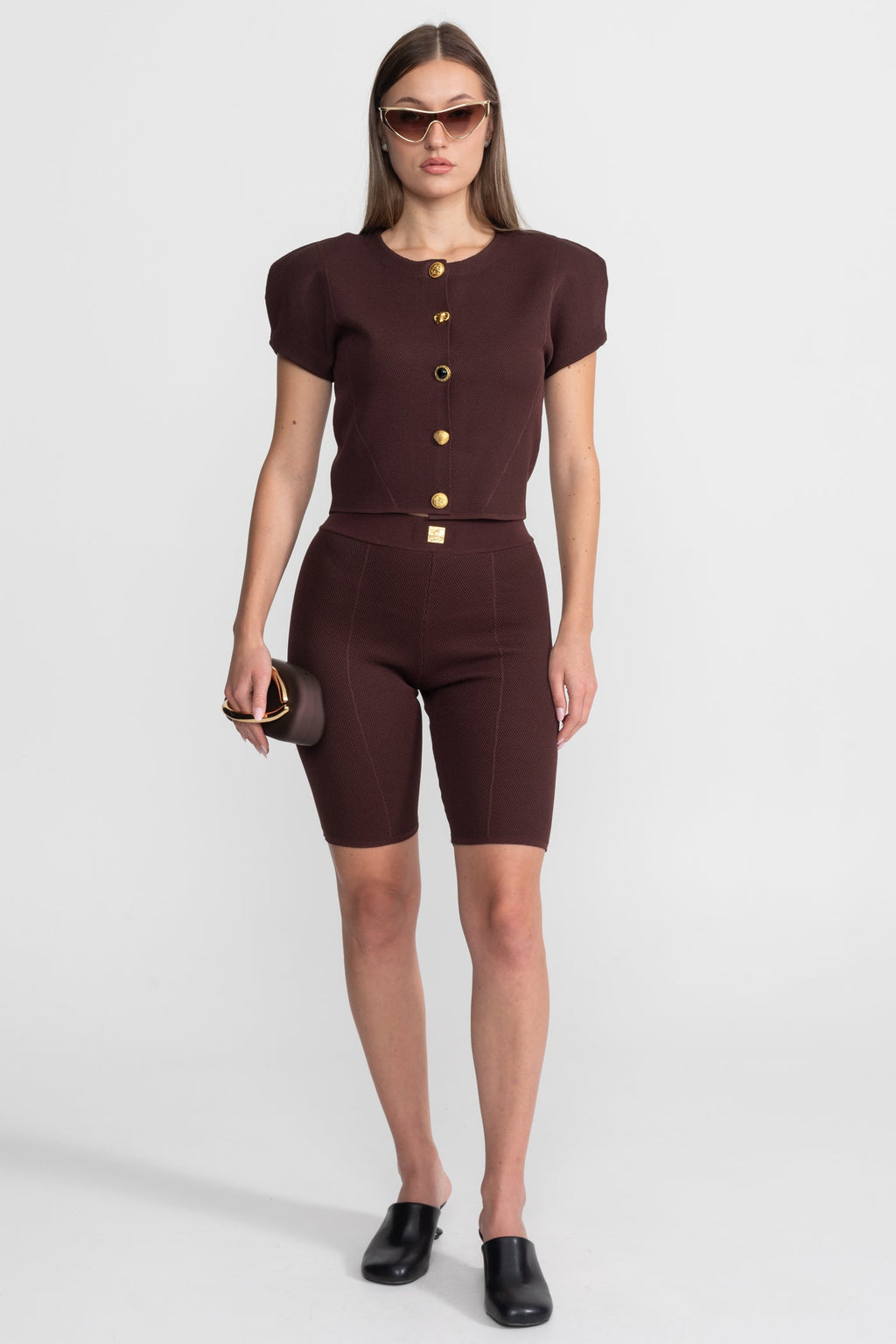 Dámská pletená souprava burgundy