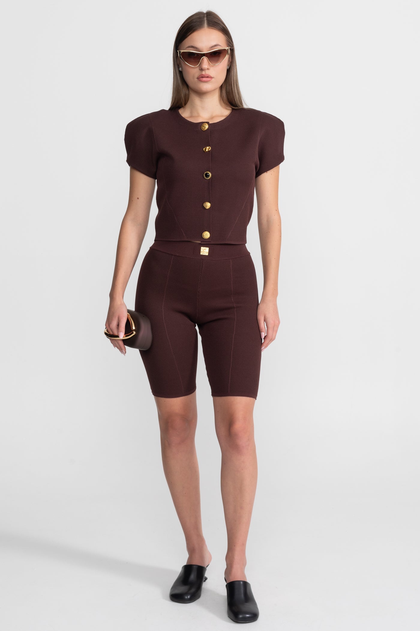 Dámská pletená souprava burgundy