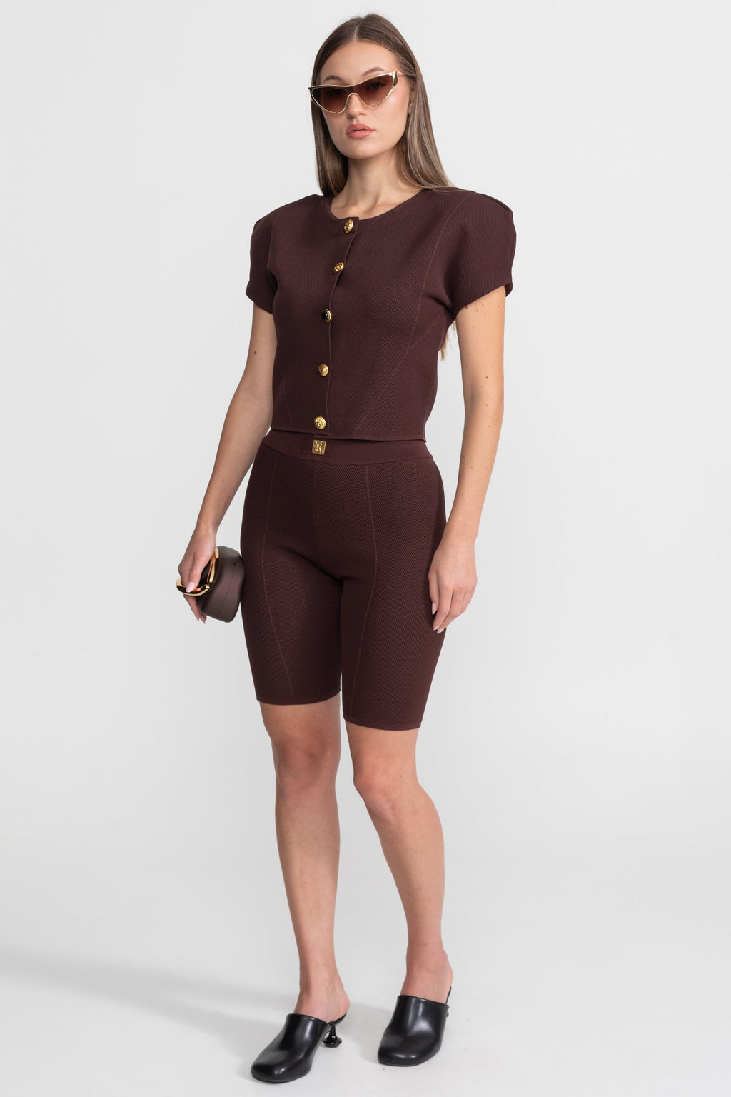 Dámská pletená souprava burgundy