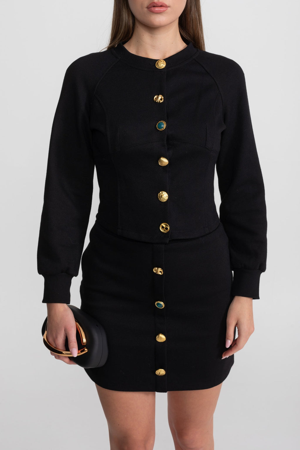 Dámská souprava s knoflíky – Černá