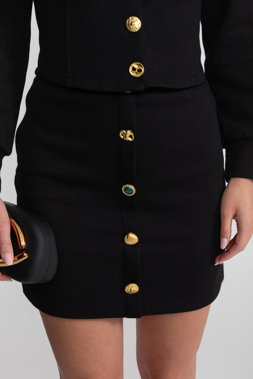 Dámská souprava s knoflíky – Černá