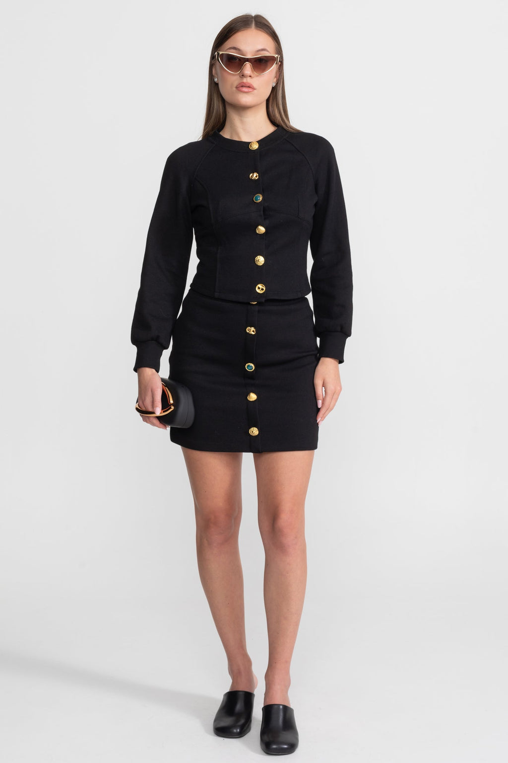 Dámská souprava s knoflíky – Černá