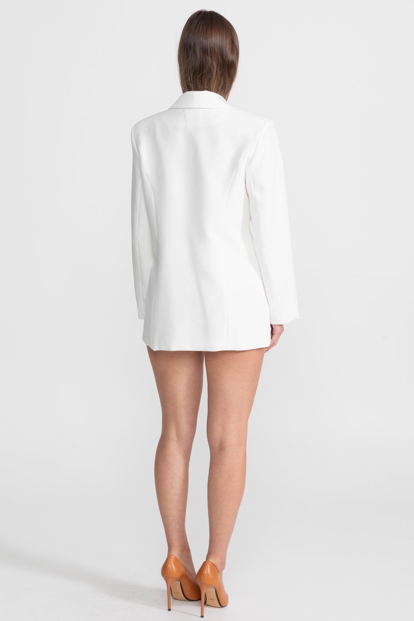Dámský blazer s klopami – Bílý