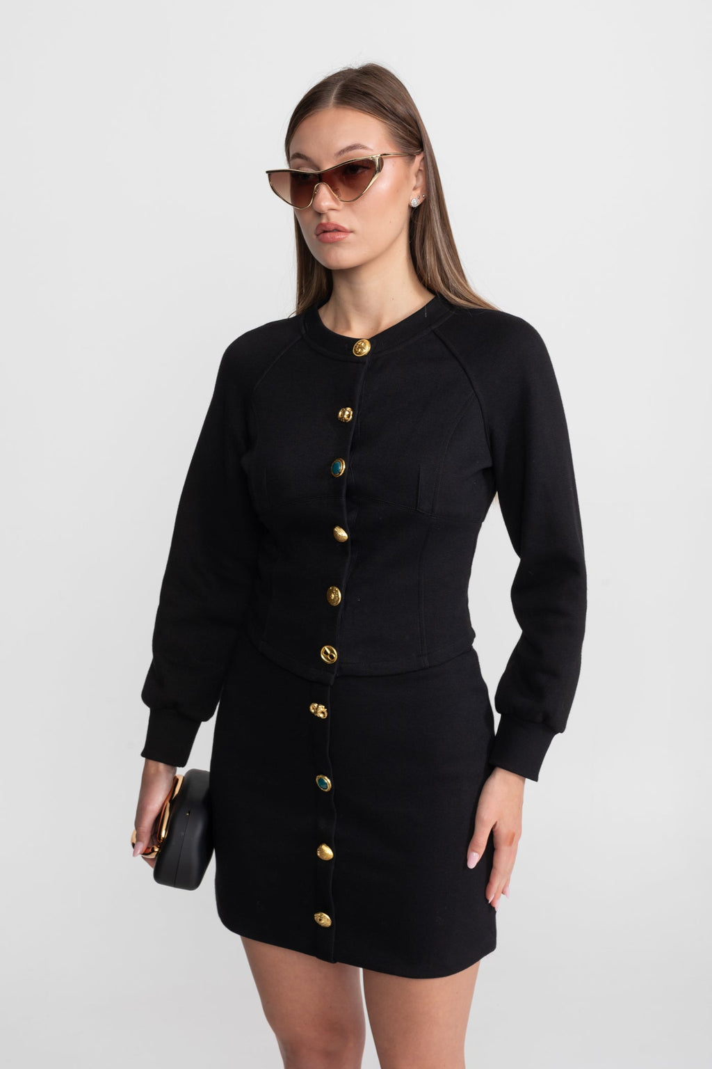 Dámská souprava s knoflíky – Černá