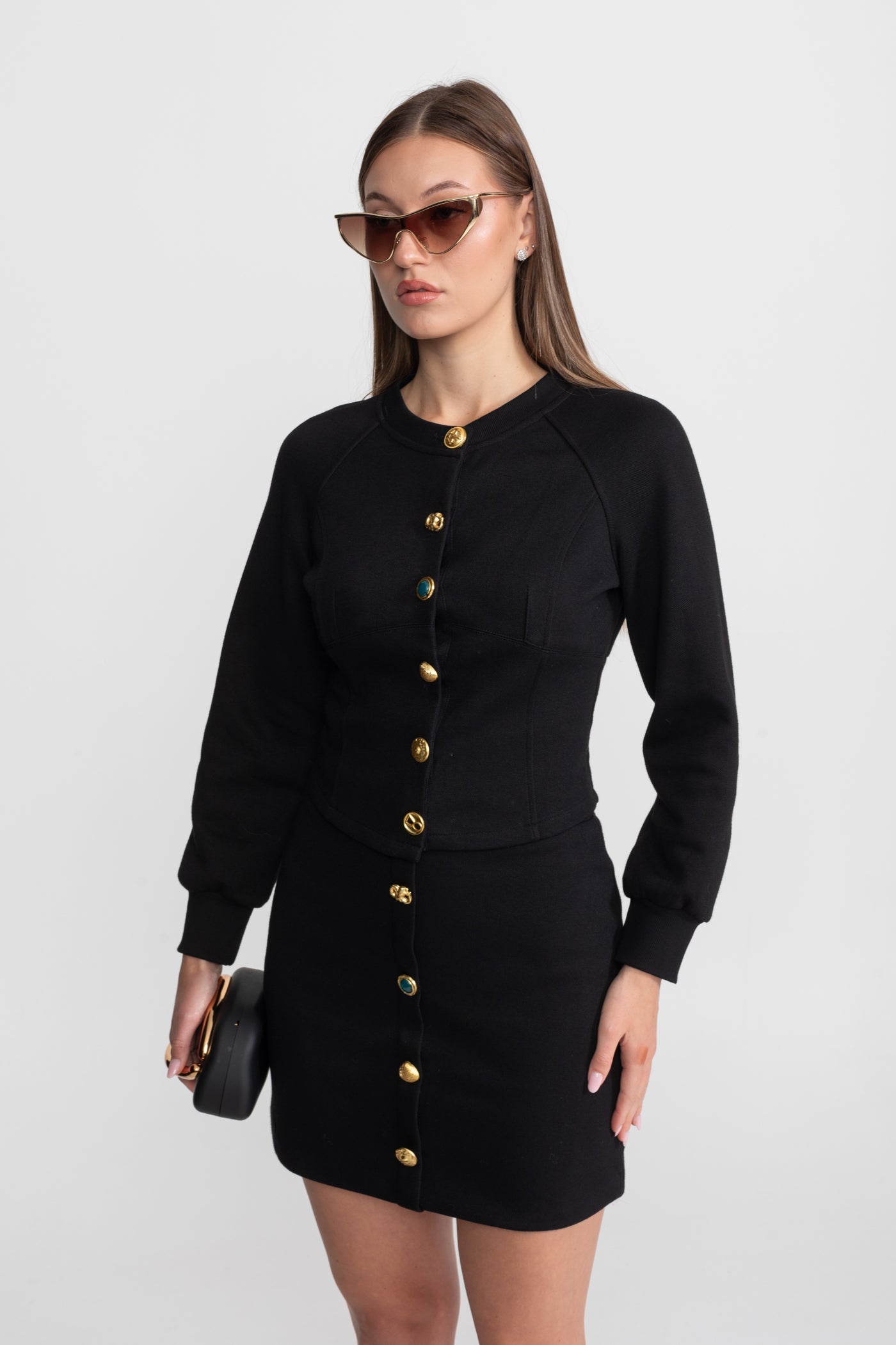 Dámská souprava s knoflíky – Černá