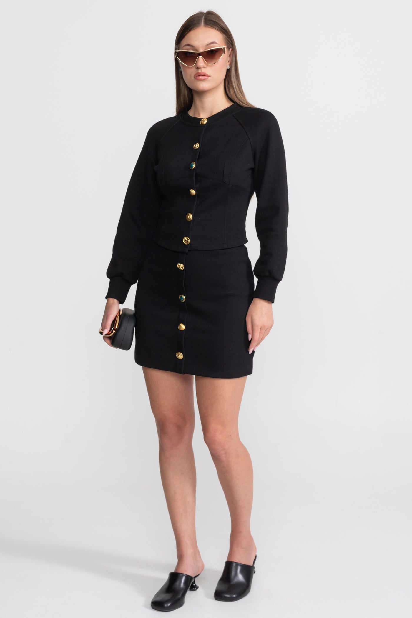 Dámská souprava s knoflíky – Černá