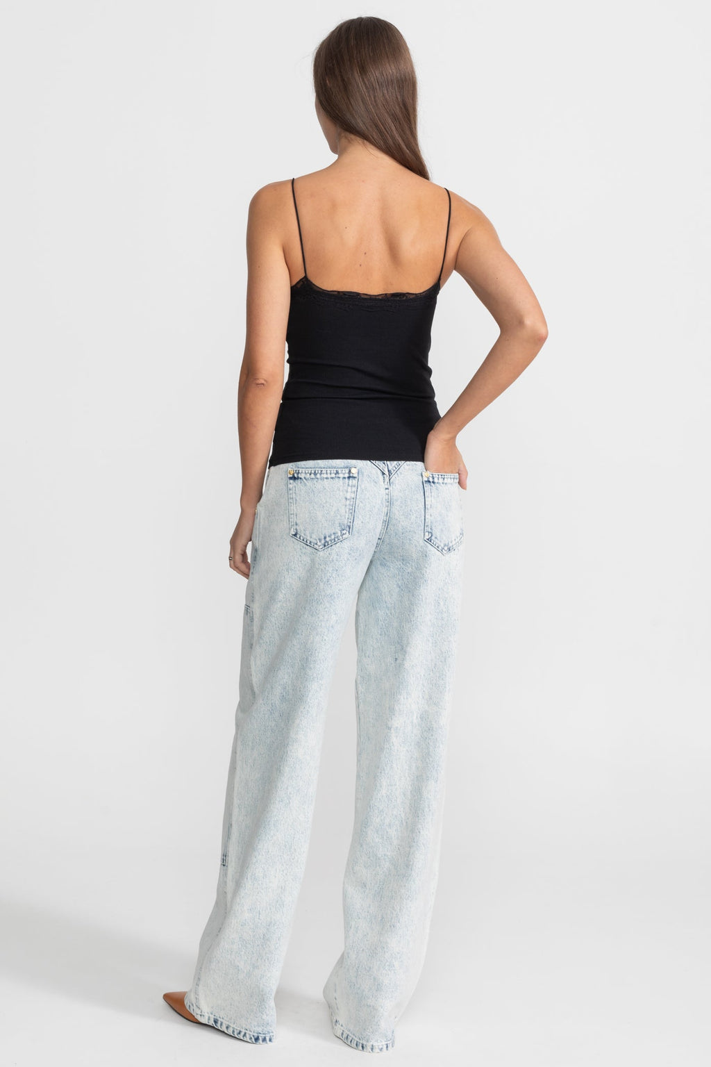 Dámský žebrovaný top s knoflíky